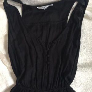 black lace henley romper